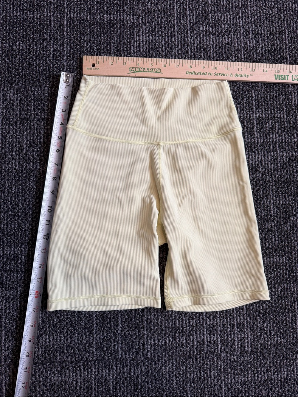 WILO Yellow Ribbed Biker Shorts Large